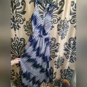 Long halter top style flowey dress.